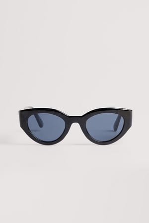 Black Rounded Cat Eye Sunglasses