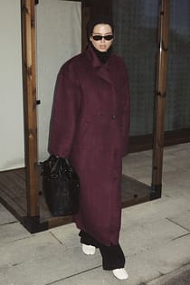 Double Buttoned Wool Blend Coat