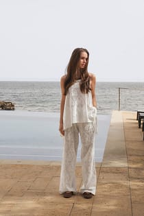 Anglaise Detail Loose Pants