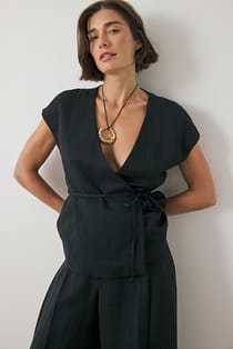 Belted Wrap Top