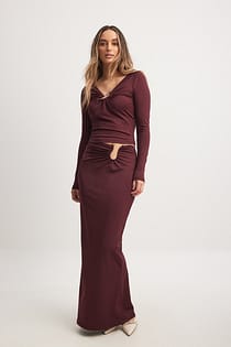 Buckle Detail Maxi Skirt