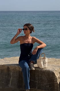 Haut corset bandeau boutonné sur le devant