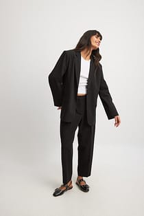 Cropped Mid Waist Suit Pants