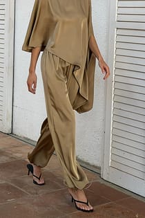 Drawstring Detail Satin Trousers