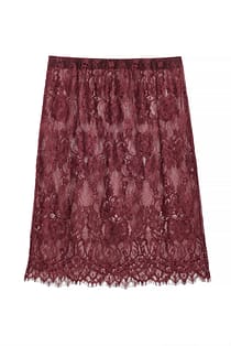 Falda midi lápiz de encaje Jersey