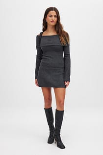Knitted Low Waist Mini Skirt
