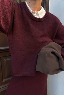 Knitted Scoop Neck Sweater