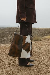 Leather Bucket Tote Bag
