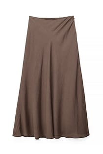Linen Lyocell Blend A Line Maxi Skirt