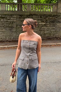 Bandeau Buttoned Top