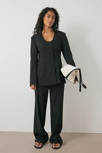 Straight Mid Waist Trousers