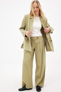 Mid Waist Wide Leg Pants