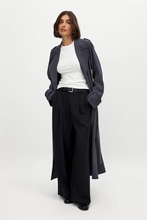 Mid Waist Wide Leg Pants