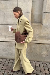 Mid Waist Wide Leg Pants