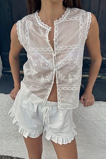 Embroidered Lace Vest