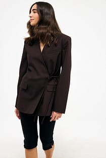 Oversized Tie Detail Blazer