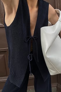 Pleated Long Vest