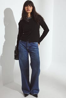 Jean large à taille haute