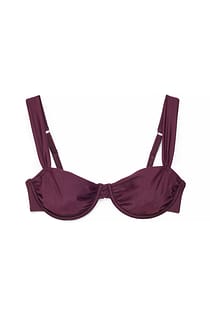 Wide Strap Draped Bikini Bra