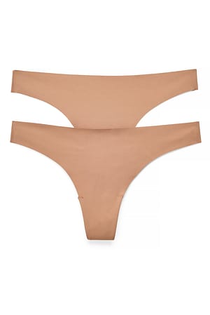 Light Brown 2er-Pack Unsichtbarer Tanga
