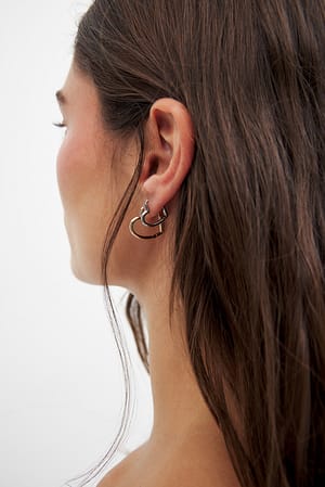 Silver/Gold 2-pack Small Heart Hoops