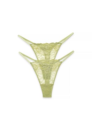 Light Green Lot de 2 strings tanga