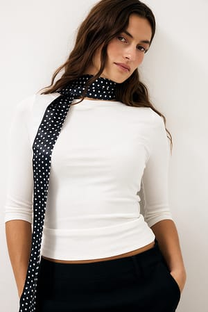White 3/4 Jersey Top