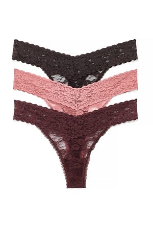 Dark Mix Color 3-pack Lace Band Thong