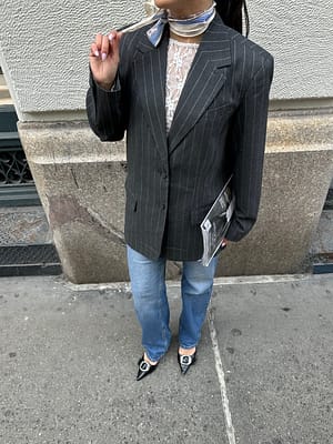 Pinstripe Oversized Blazer