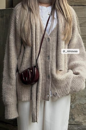 Oversized vest met V-hals van wolmix