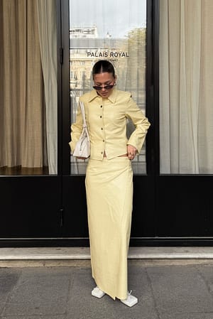 Butter Croco Pu Midi Skirt