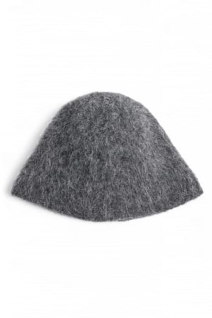 Dark Grey Alpaka-Mischung Bucket Hat