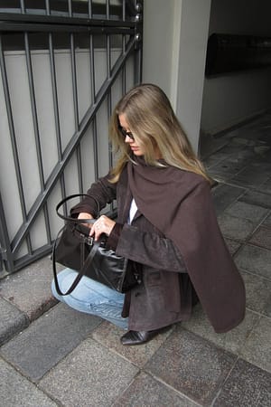 Brown Wool Knitted Scarf