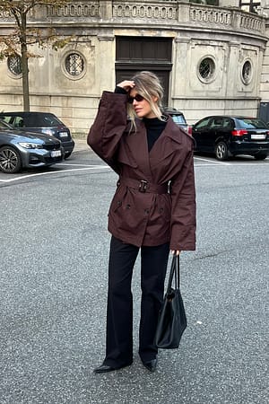 Plum Oversized Midi Trenchcoat