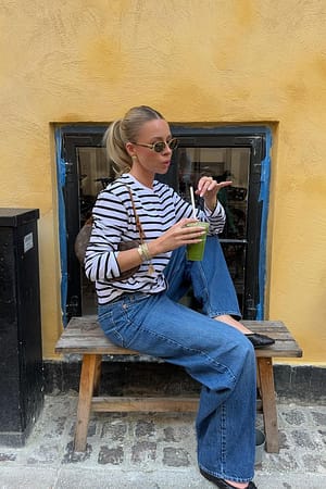 Striped Oversized Long Sleeved Top