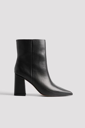 Black Botines de piel