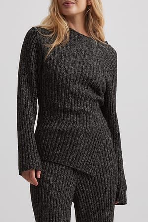 Asymmetric Knit Long Sleeve Top