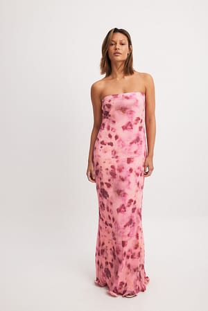 Bandeau Frill Hem Maxi Dress
