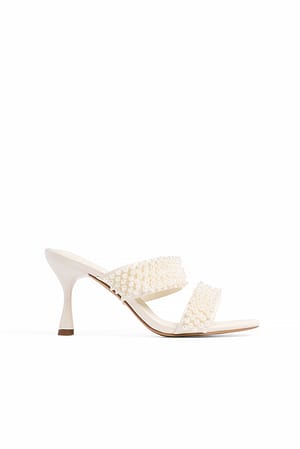 Beaded High Heel Mules