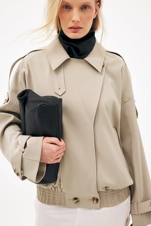 Beige Bomber Trenchcoat