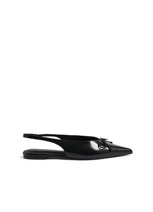 Black Flade sko med sløjfedetalje og slingback