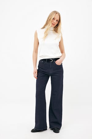 Rinse Wash Bridge High Waist Flared Jeans