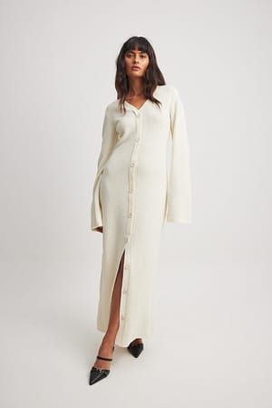 Maxi-Strickkleid mit Knopfleiste
