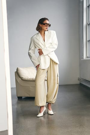 Taupe Cargo Balloon Pants