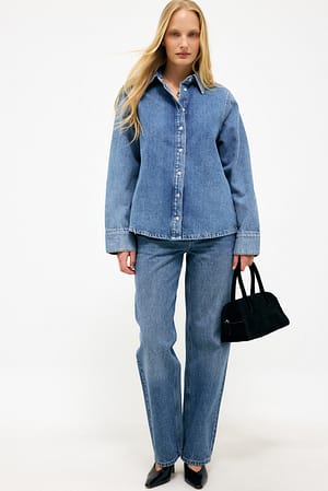 Light Blue klassisches Jeanshemd