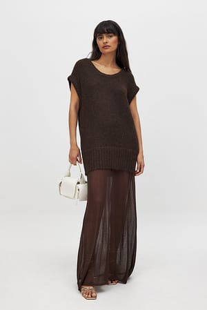 Maxikleid aus Strick-Mix