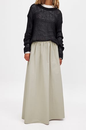 Midiskjørt i bomull