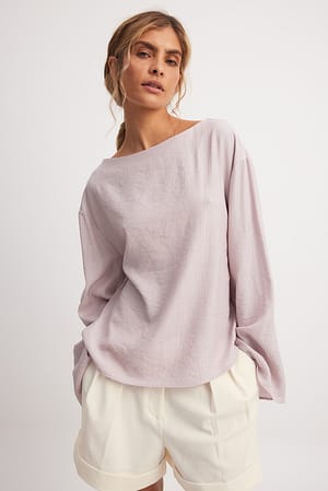 Blouse effet froissé à manches larges