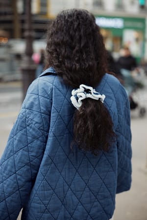 Navy Crochet Scrunchie