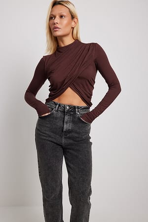 Brown Crop top